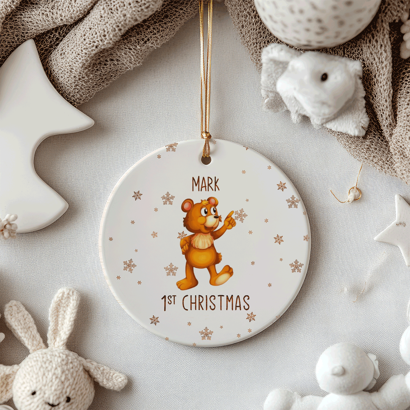 1st Christmas | Cozy Animal with Different Styles | Ceramic Ornament